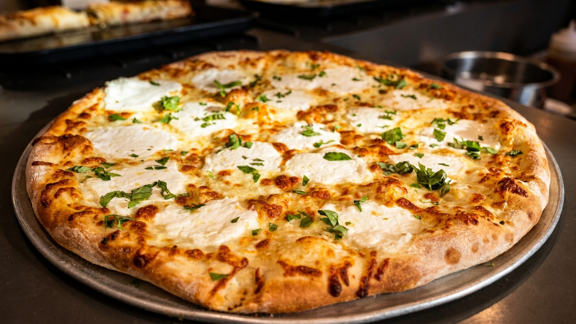 Hand-tossed dough. Whole milk mozzarella.